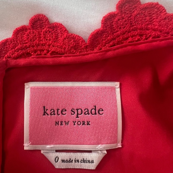 Kate Spade Red Floral Lace Cocktail Dress Size 0 - Picture 5 of 10